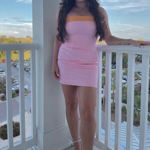Pink Strapless Dress